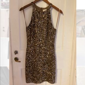 Bronze sequin sleeveless dress